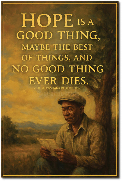 The Shawshank Redemption I Hope is a Good Thing I Hollywood Quotes I Inspirational I Motivational Quote I Movie Quotes Wall Poster / Frames