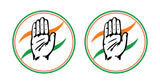 Congress I INC I Sonia Gandhi I Rahul Gandhi I Election Bike Sticker  Pack of 2 No's