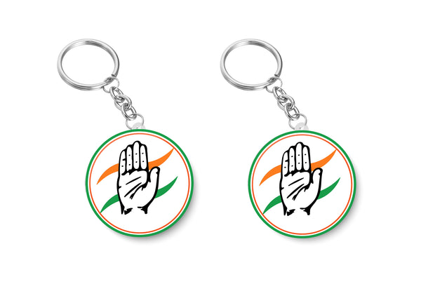 Congress I INC I Sonia Gandhi I Rahul Gandhi I Election  Key Chain Pack of 2 No's