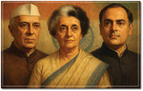 Jawaharlal Nehru Indira Gandhi Rajiv Gandhi I  Indian National Congress I INC I Wall Poster / Frames
