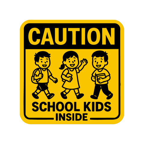 Caution I School Kids Inside I School  Car Window Decal