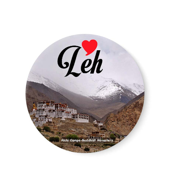 Love Leh - Alchi Gompa - Buddhist Monastery I Travel Memories I Fridge Magnet