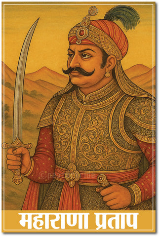 The Great King of Maharana Pratap I Mewar Empire I Rajput I Wall Poster / Frames