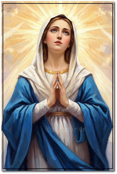 Hail Mary | Ave Maria | Mother Mary | Jesus Christ | Christian Religious Wall Art Decor I Wall Poster / Frames