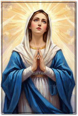 Hail Mary | Ave Maria | Mother Mary | Jesus Christ | Christian Religious Wall Art Decor I Wall Poster / Frames