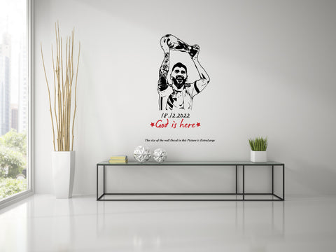 Lionel Messi World Cup I Messi l God is here I  Foot ball I Argentina I Wall Decal