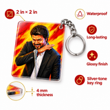 Uyire Thalapathy Vijay I CM Vijay on fire mode I Tamilaga Vettri Kazhagam I TVK I Acrylic Square Key Chain