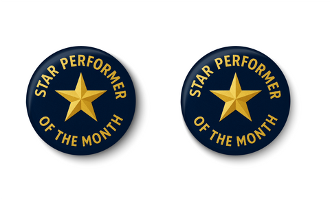 Star Performer Award Pin | Employee of the Month Badge I Pin Badge PACK Of 2