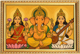 Lord Lakshmi Ganesha Saraswathi I Vinayagar I Spiritual I  Wall Poster / Frame