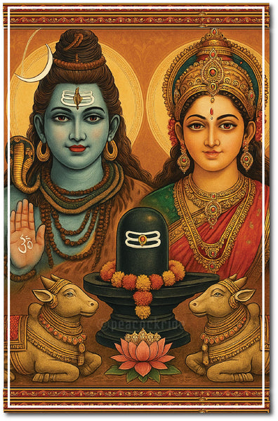 Lord Shiva Parvati I Shivan Parvathi I Nandhi I Spiritual I   Wall Poster / Frame