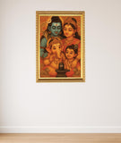 Lord Shiva Family I Shiva Parivar I Shivan Parvathi I Ganesha I Murugan I Spiritual  Wall Poster / Frame