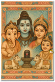 Lord Mahadeva I Shiva Family I Shiva Parivar I Shivan Parvathi I Ganesha I Murugan I Spiritual Wall Poster / Frame