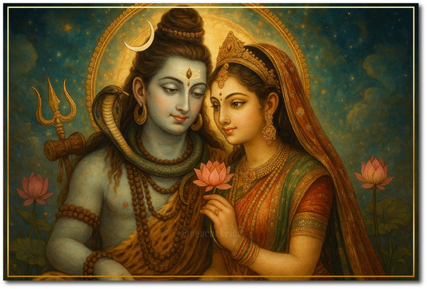 Lord Shivan Parvathi I Shiva Parvati I Spiritual I Wall Poster / Frame