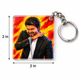 Uyire Thalapathy Vijay I CM Vijay on fire mode I Tamilaga Vettri Kazhagam I TVK I Acrylic Square Key Chain