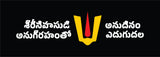 Sreenivaasudi Anugrahamto Anudinam Edugudala I Tirumala Tirupati I Lord Srinivasa I Lord Balaji I Lord Venkateshwara I Car Window Sticker