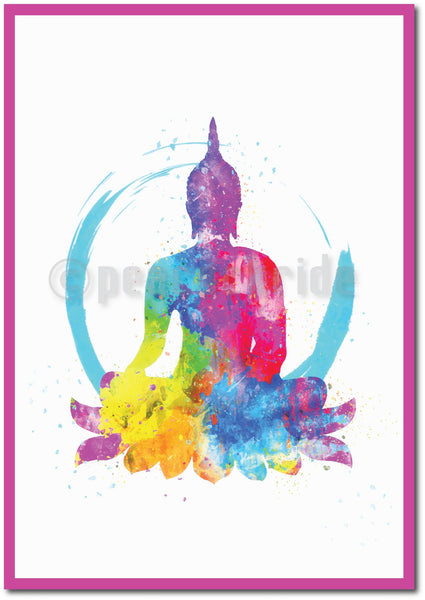 "Lord Buddha" Splash Art Wall Poster/Frame