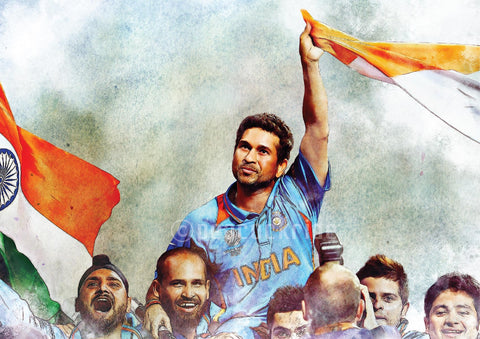 Sachin Tendulkar-World Cup Winning Moment Wall Poster/Frame