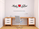 Love Mom and Dad Life Line Wall Decal,  Wall Sticker, mom and dad