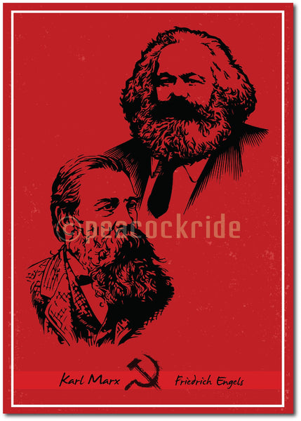 Karl Mark and Friedrich Engles Wall Poster / Frame