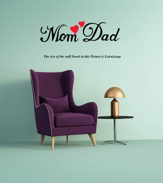 Love Mom and Dad Wall Decal, mom dad, wall sticker