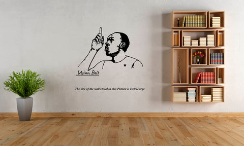 Usain Bolt ,Wall sticker, Lightning Bolt , Athlete , Runner ,Sports ,Wall Decal