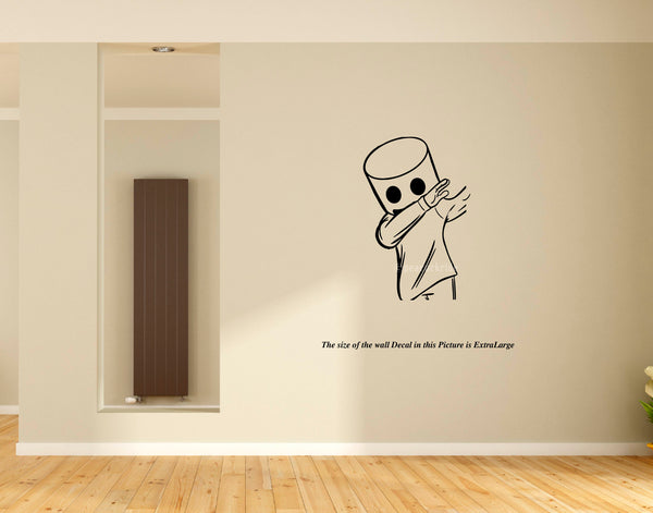 Man's with Cartoon Head Wall Decal