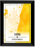 Chennai Map Wall Poster / Frame