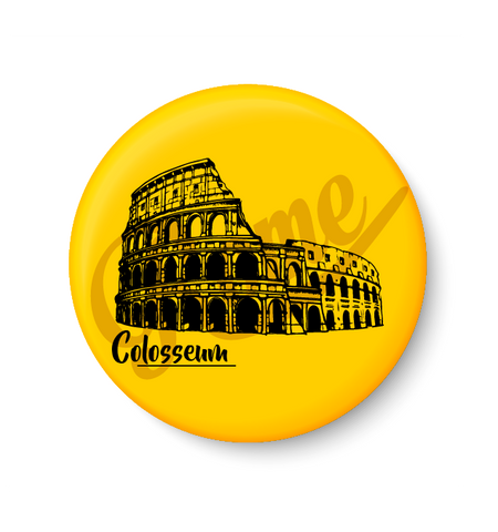 Colosseum , Rome , Europe , World Landmarks ,Pin Badge