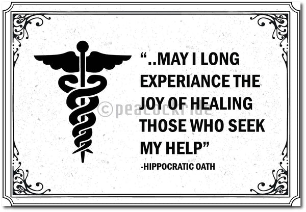 The Hippocratic Oath I Doctor I Medicine I Wall Poster / Frame