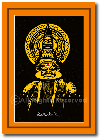KATHAKALI - The Kny of Dance Wall Poster / Frame, KATHAKAI Dance, KATHAKAI Dance Wall Poster, Kathakai