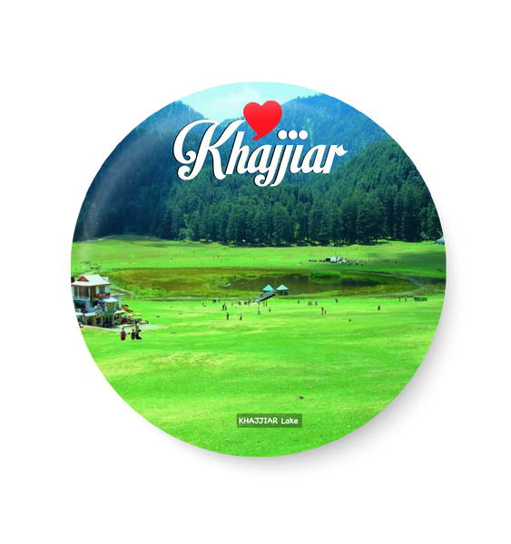 PEACOCKRIDE Love Khajjiar I Khajjiar Lake I Travel Memories I Pin Badget (Metal, MultiColour,75mm)