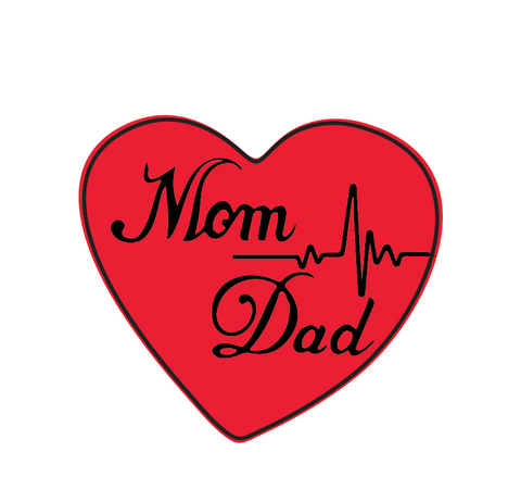 Love Mom and Dad Life Line Bike Decal