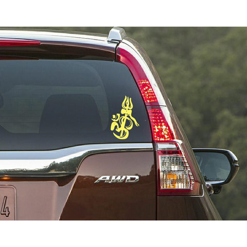 "Ohm With Trishul" Car Window Decal