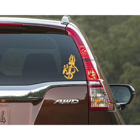 "Ohm With Trishul" Car Window Decal