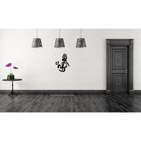 Ohm with Trishul  W,Ohm with Trishul  W Sticker,Ohm with Trishul  W Wall Sticker,Ohm with Trishul  W Wall Decal,Ohm with Trishul  W Decal	