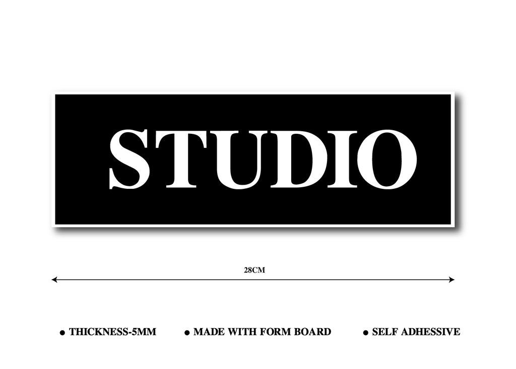Studio I Office I Sign Board ( Size: 28 X 10 cm , Black, Foam ...