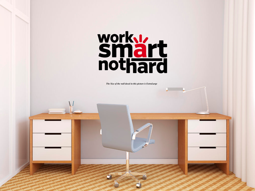 Work Smart Sticker PEACOCKRIDE Work Smart Nothard I Motivational I Wall Decal – Peacockride