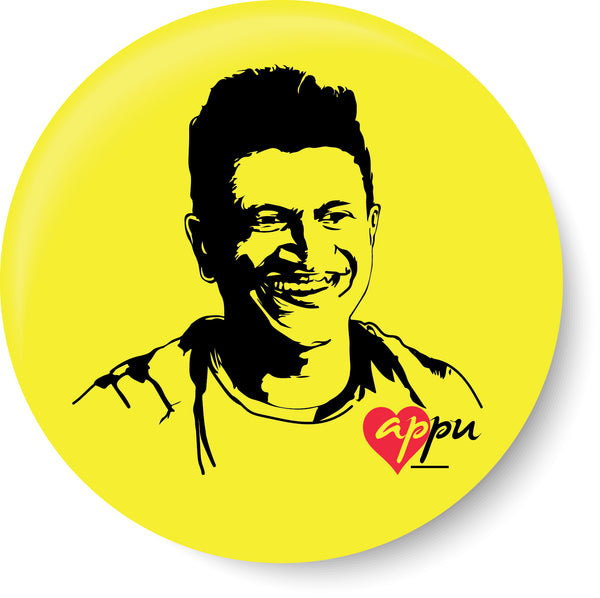 APPU Puneeth Rajkumar , Kannada Cinema , Fridge Magnet, Wall Poster, Bike decal, Car Decal, Pin Badge , Badge