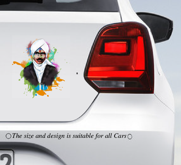 Legendary Bharathiyar Multi Colour Car Vinyl sticker