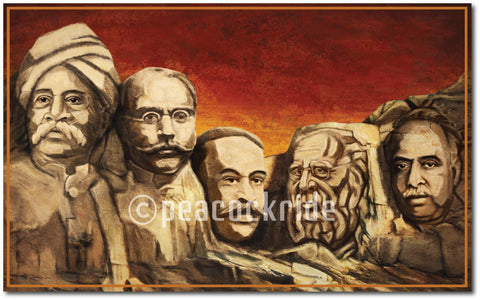 The Art of Mount Rushmore with Dravidian Leader's - P. Theagaraya Chetty I Nadesa Mudaliyar I T M Nair I Periyar I Anna Wall Poster / Frame