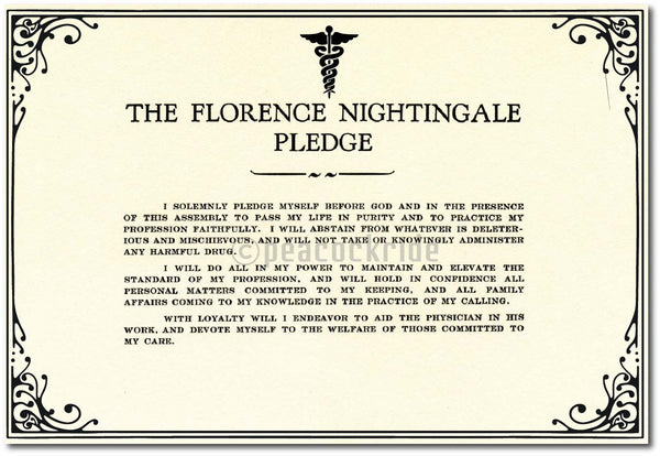 The Florence Nightingale Pledge I Doctor l Wall Poster / Frame