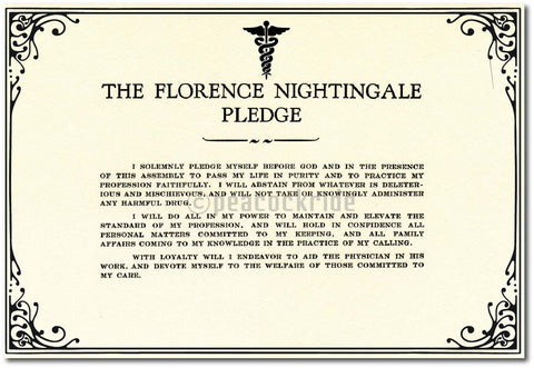 The Florence Nightingale Pledge I Doctor l Wall Poster / Frame