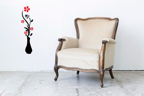 Flower Vase I Natural Wall Decal, FLOWER VASE, wall decal, wall sticker