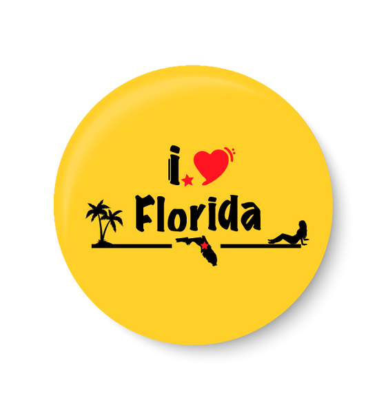 INTERNATIONAL PIN BADGE, I LOVE FLORIDA