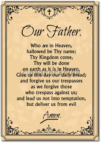 Our Father who are in Heaven I Jesus Chirst Prayer I Jesus Chirst Wall Poster / Frame