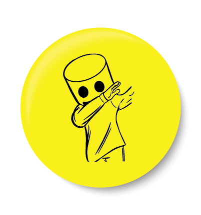 Man's with Cartoon Head Fridge Magnet