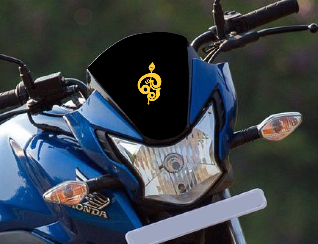 Om I Ohm Tamil Bike Decal – Peacockride - Main Image